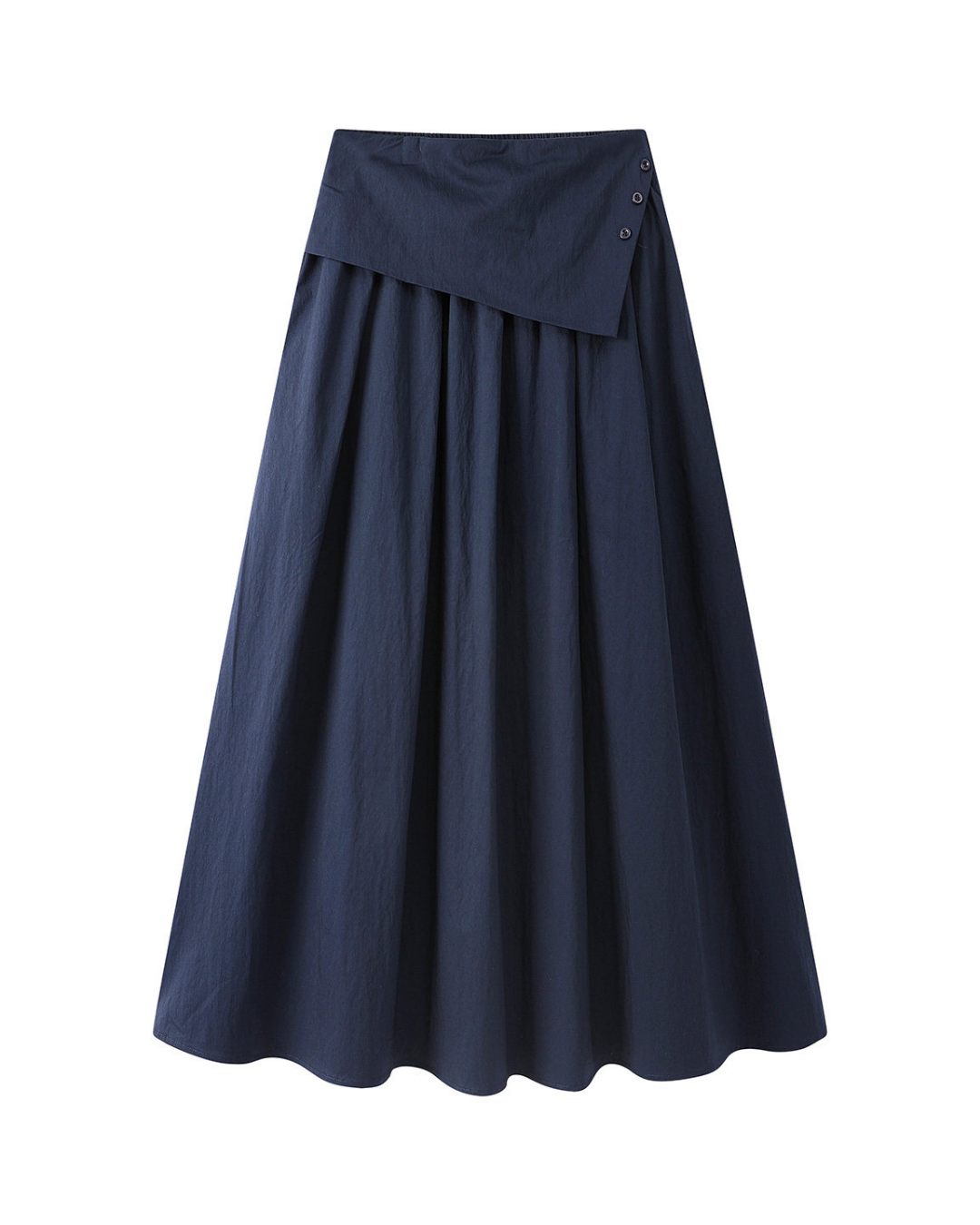 asymmetric flap button long flare skirt 3color 【NINE7308】