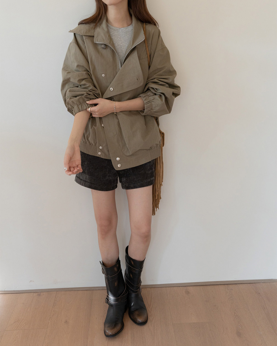 casual trench style zip jacket 2color 【NINE7278】