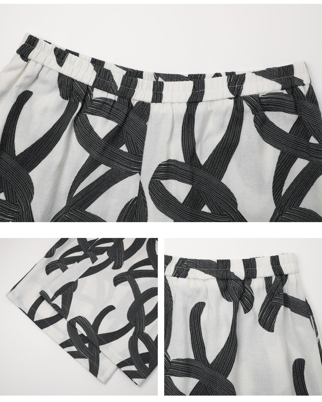 geometric print wide-leg pants【NINE0342】