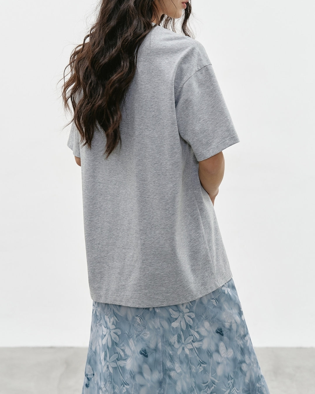 mini print oversized t-shirt 2color【NINE0349】