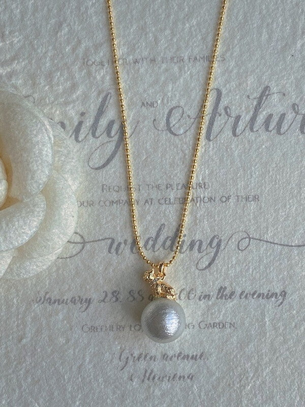 pearl feminine cat necklace【NINE6713】