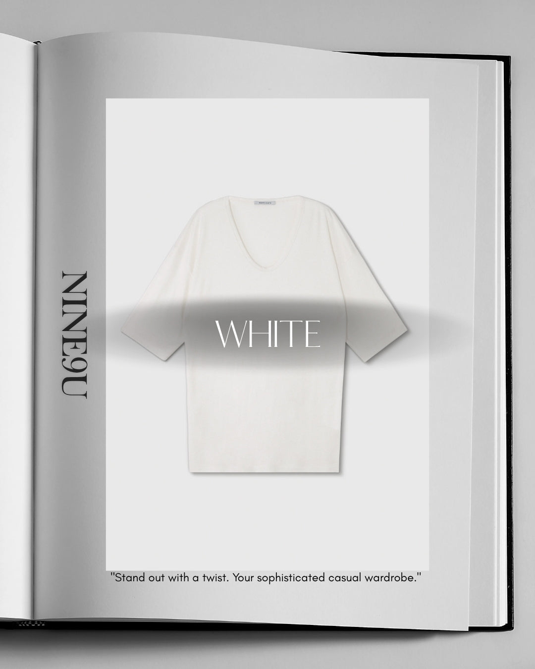 u-neck short sleeve t-shirt 2color【NINE0348】