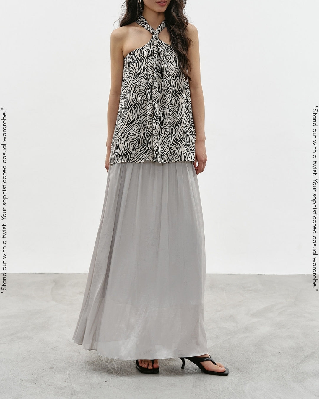 asymmetrical waist gathered skirt【NINE0347】