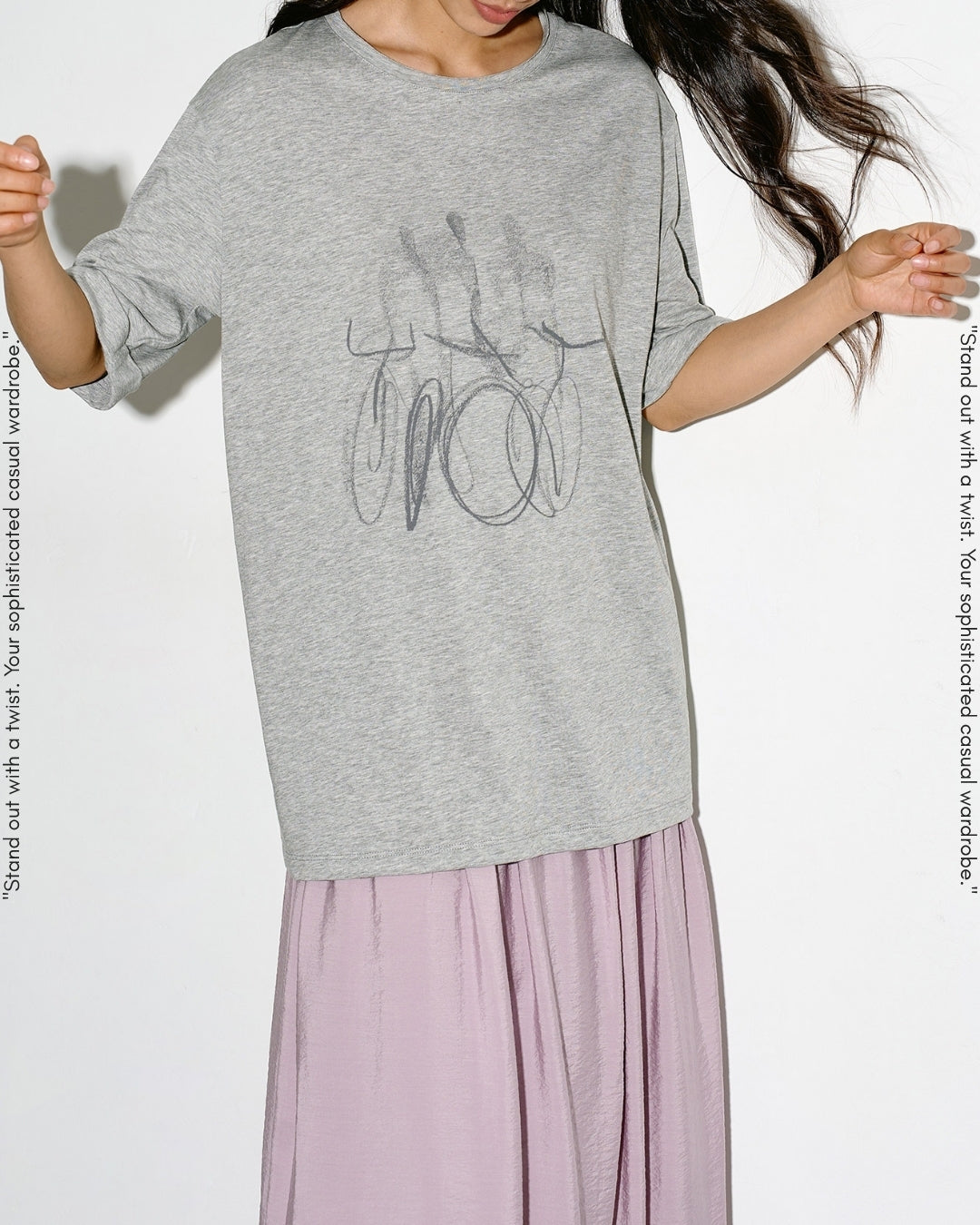 nuance print oversized t-shirt 2color【NINE0325】