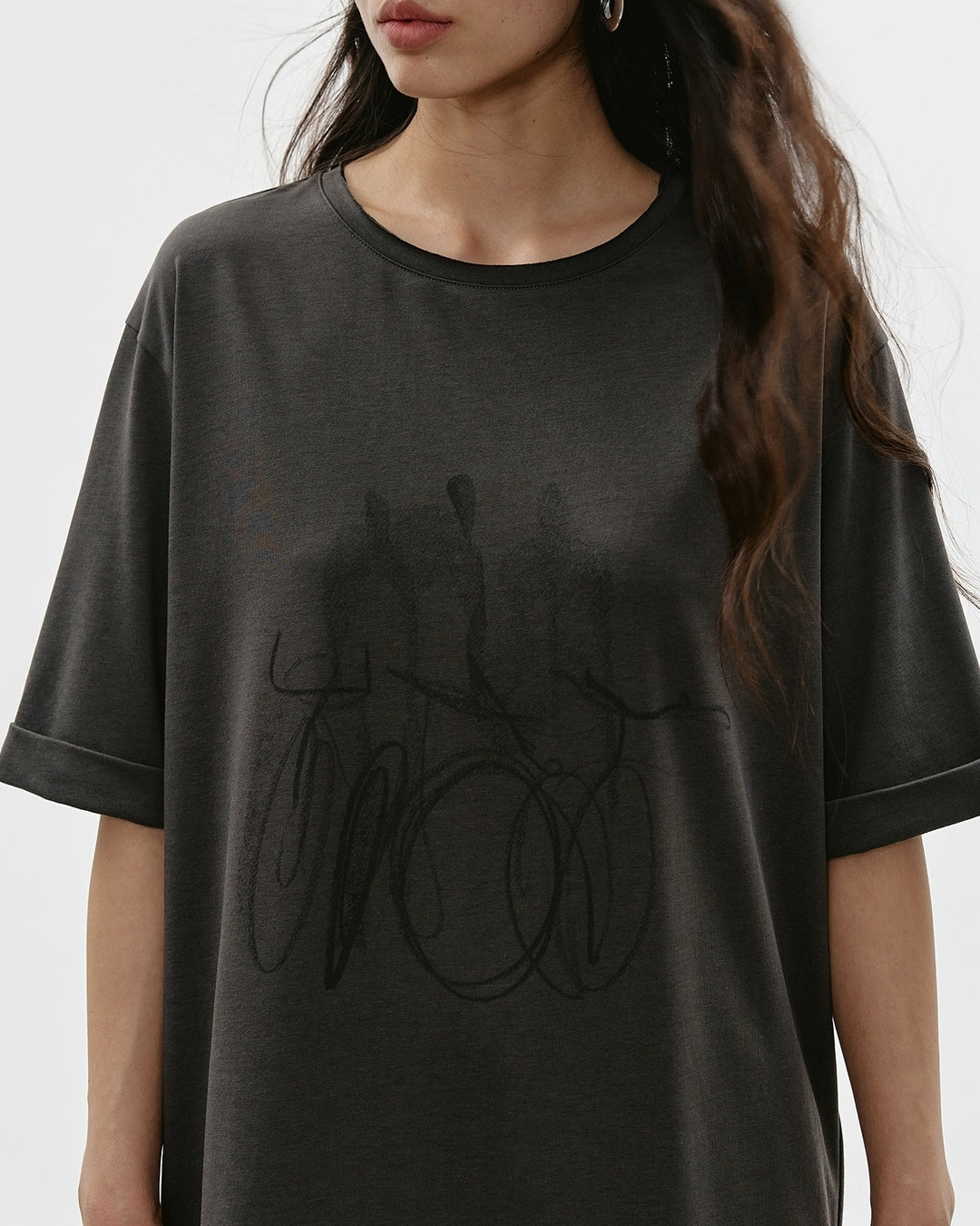 nuance print oversized t-shirt 2color【NINE0325】