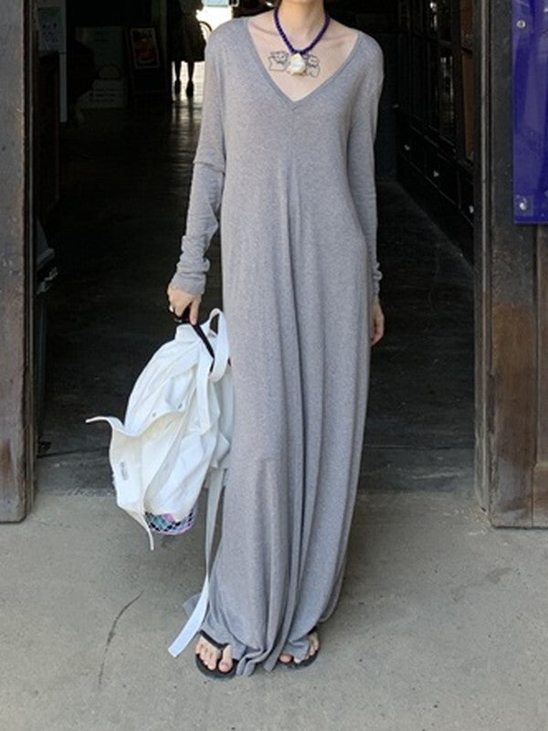 v-neck loose cover one-piece【NINE9100】