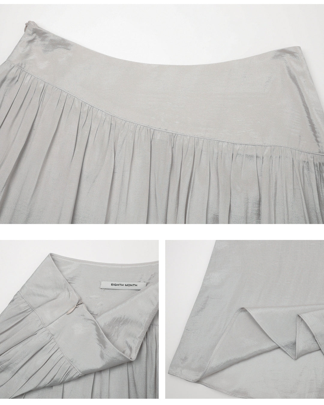 asymmetrical waist gathered skirt【NINE0347】