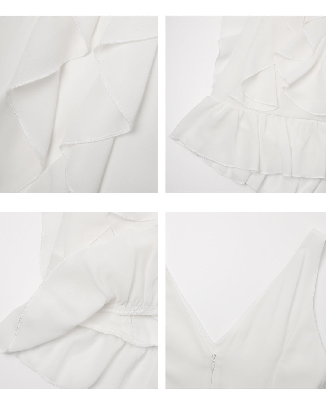 v-neck frilled long one-piece【NINE0343】