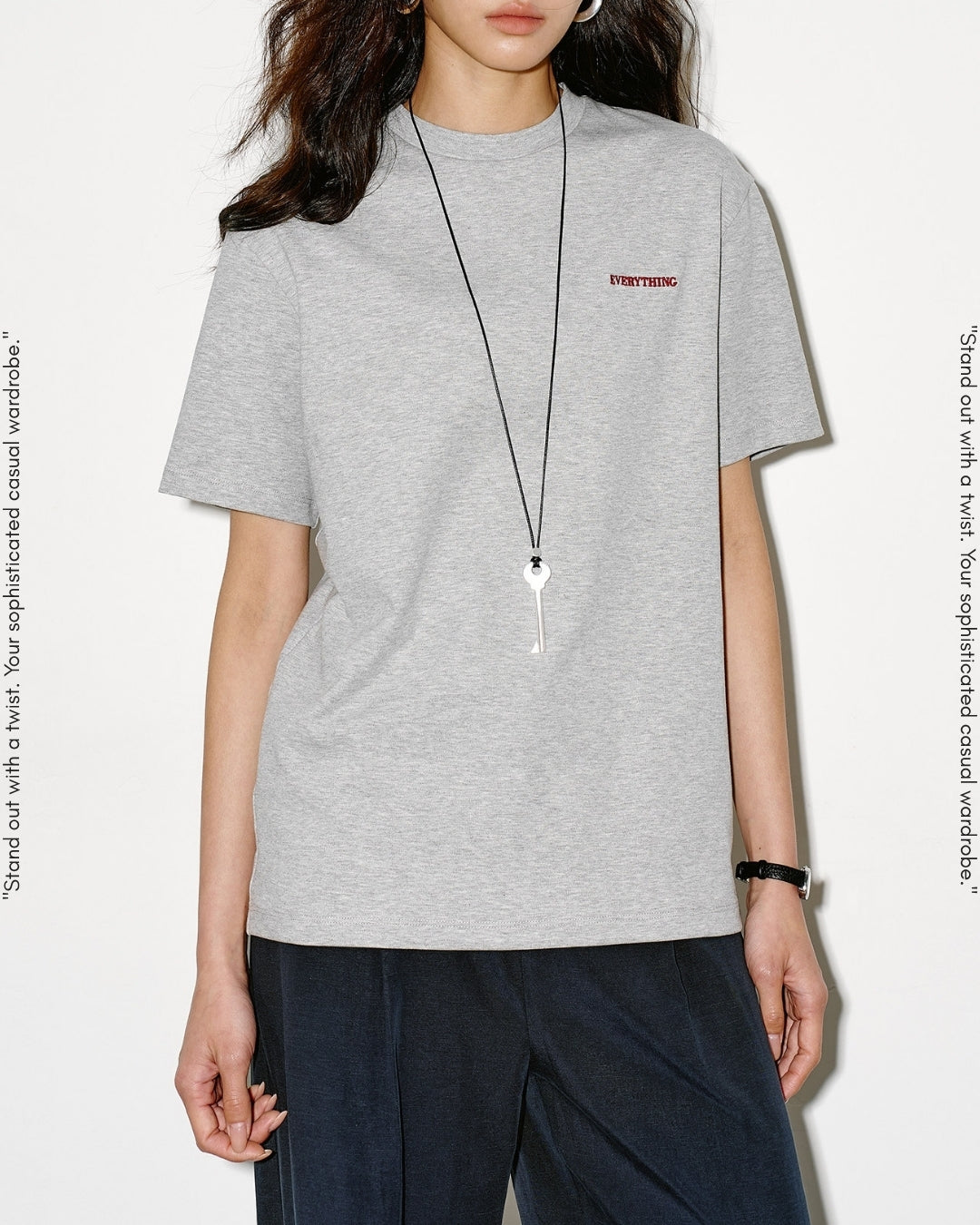 mini print basic t-shirt 2color【NINE0351】
