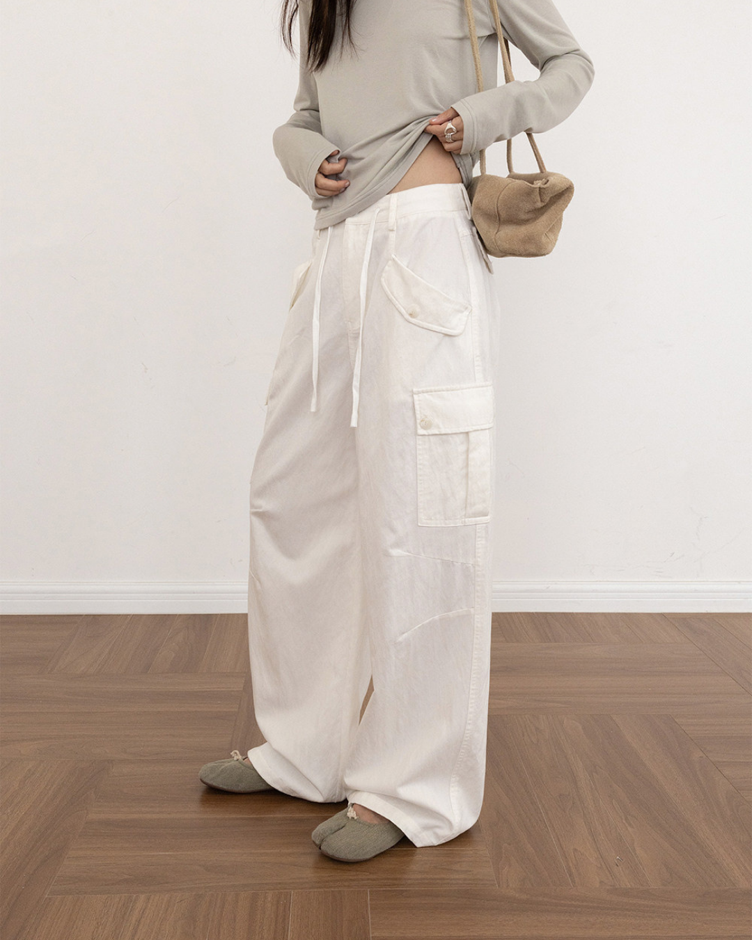 casual cargo wide leg pants 3color 【NINE7289】