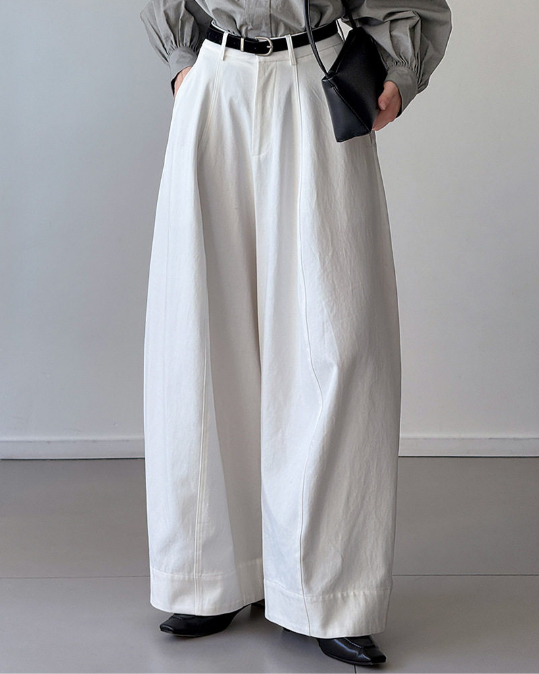 balloon curve wide leg pants 2color 【NINE7324】