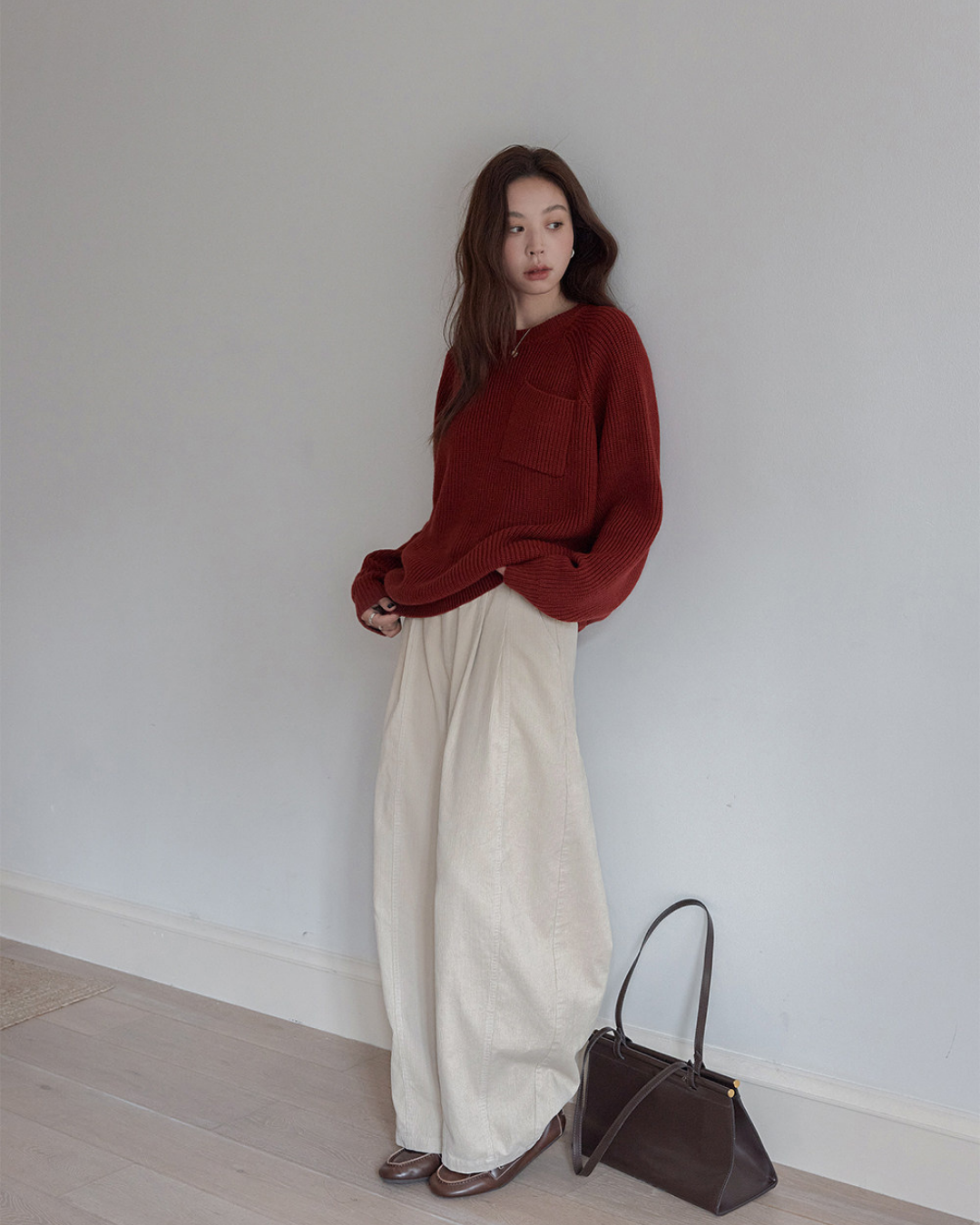 pocket detail loose knit sweater 3color 【NINE7283】