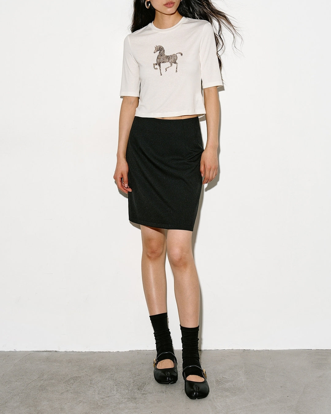 leopard horse print t-shirt【NINE0340】