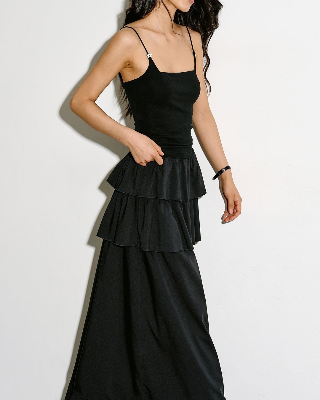 tiered a-line long skirt【NINE0338】