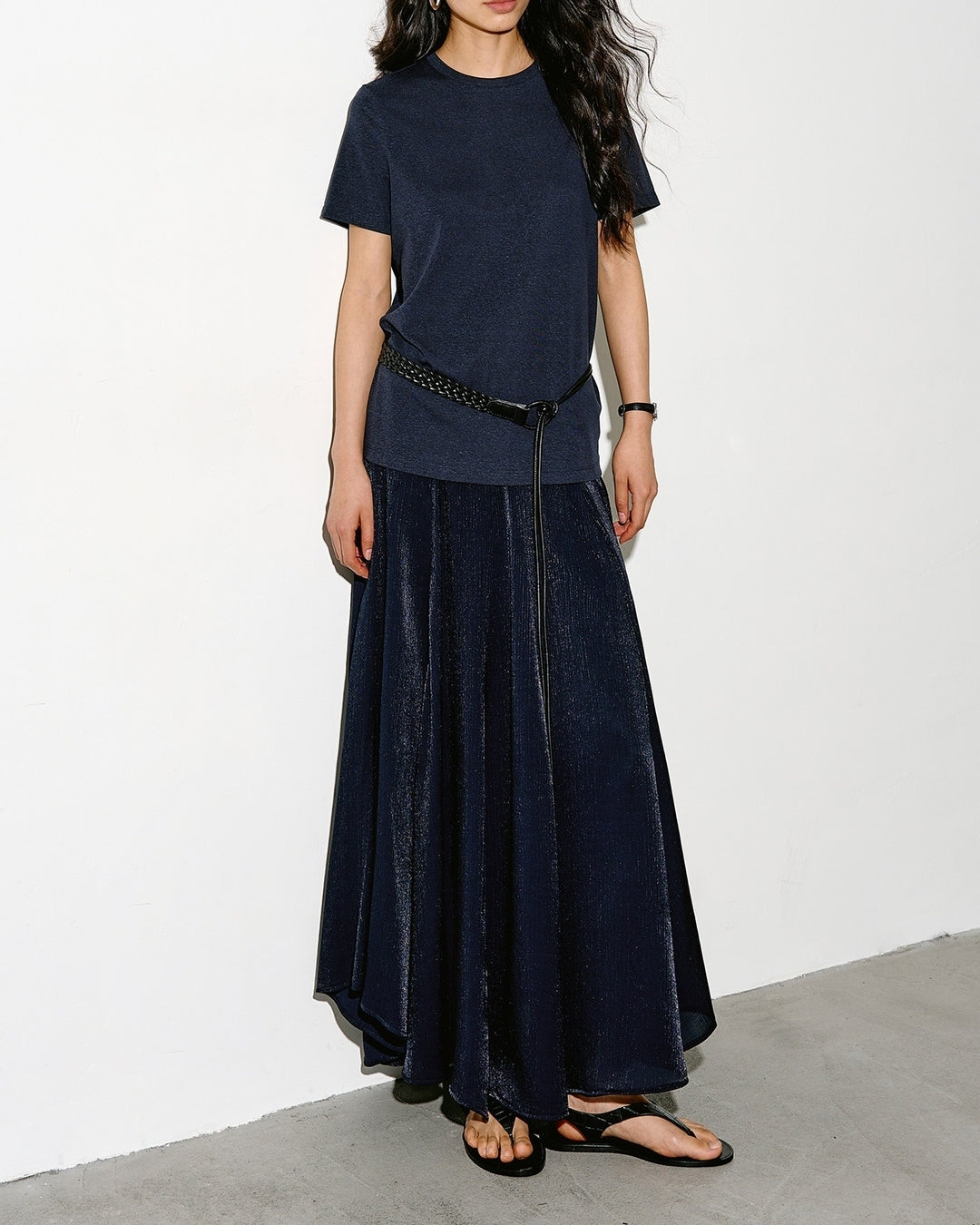 asymmetrical hem flare skirt【NINE0339】