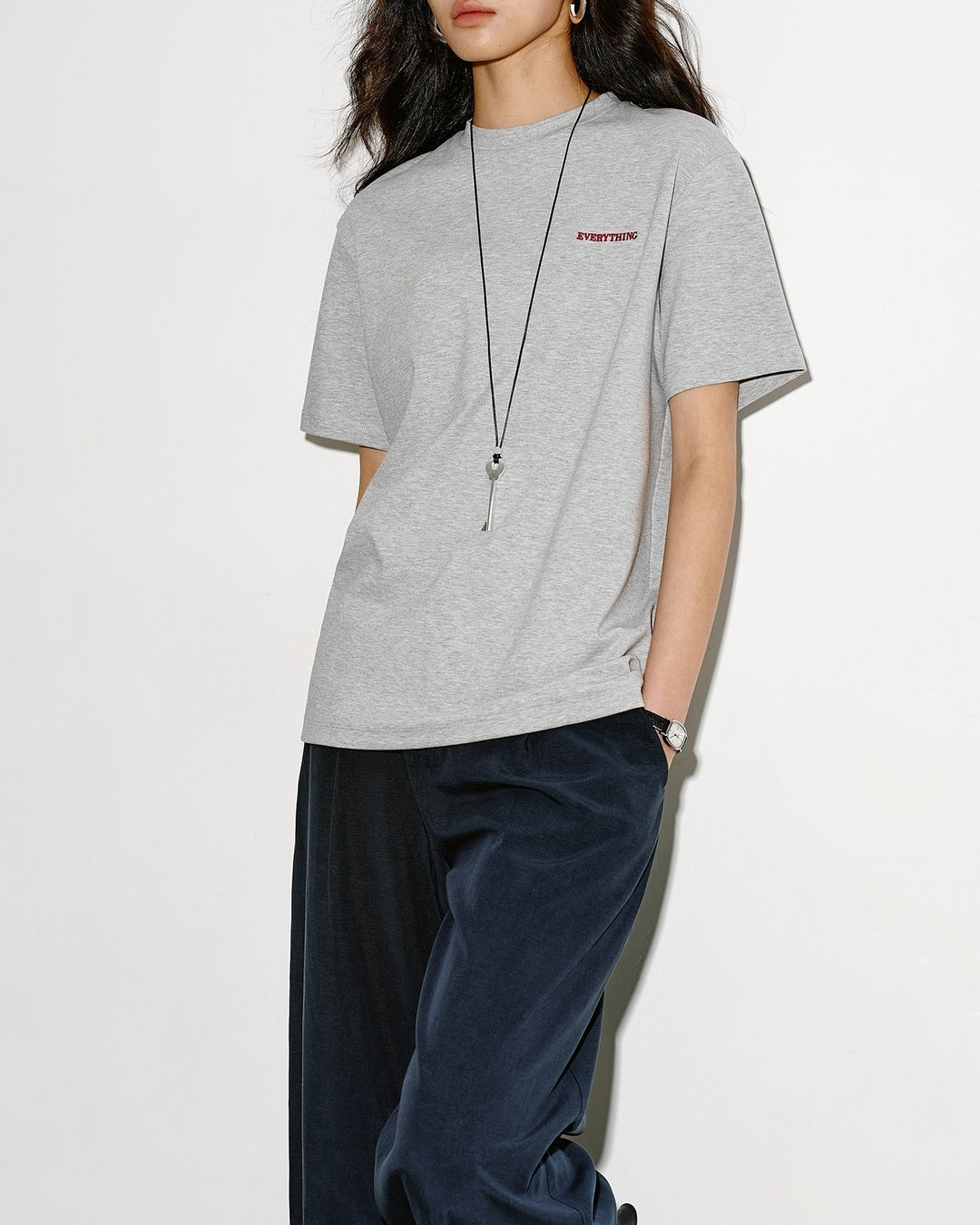 mini print basic t-shirt 2color【NINE0351】