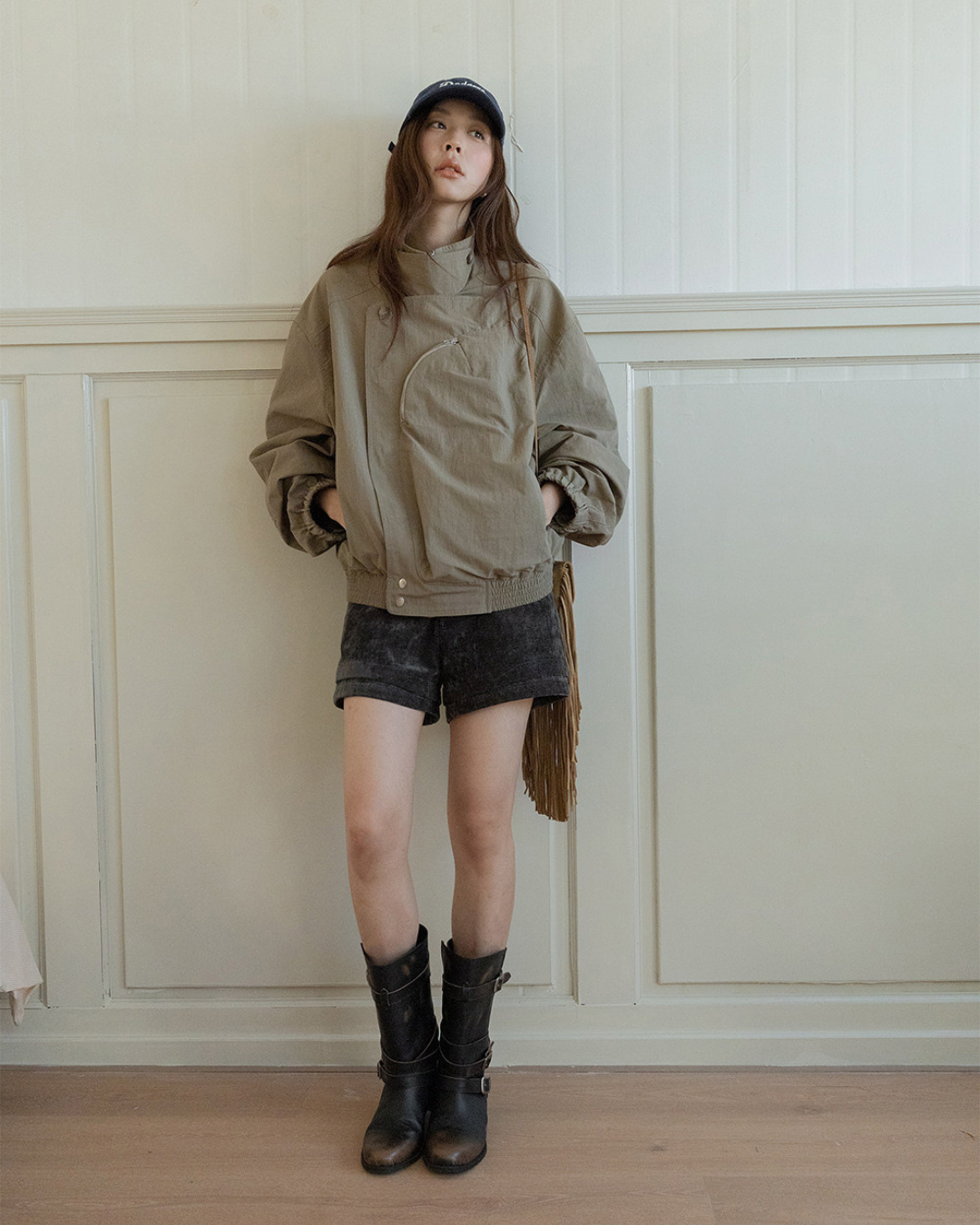 casual trench style zip jacket 2color 【NINE7278】
