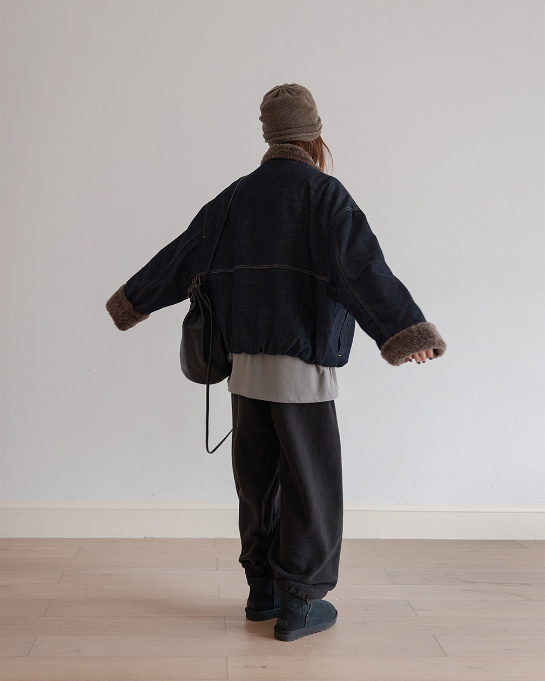 fleece wide leg sweatpants 2color 【NINE7275】