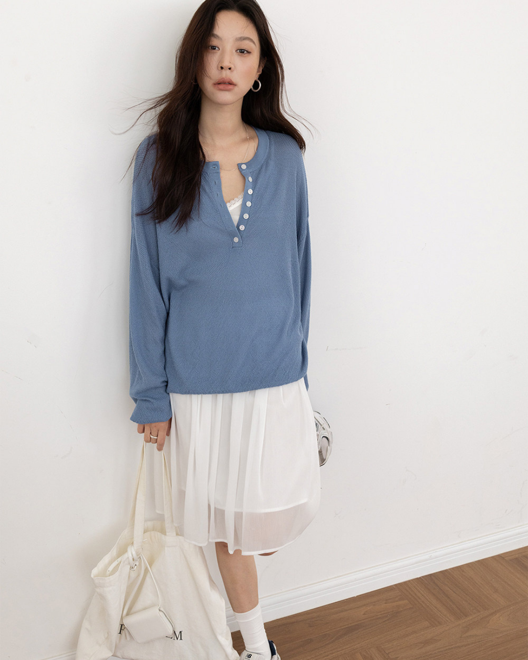 draped waist chiffon flare skirt 3color 【NINE7300】
