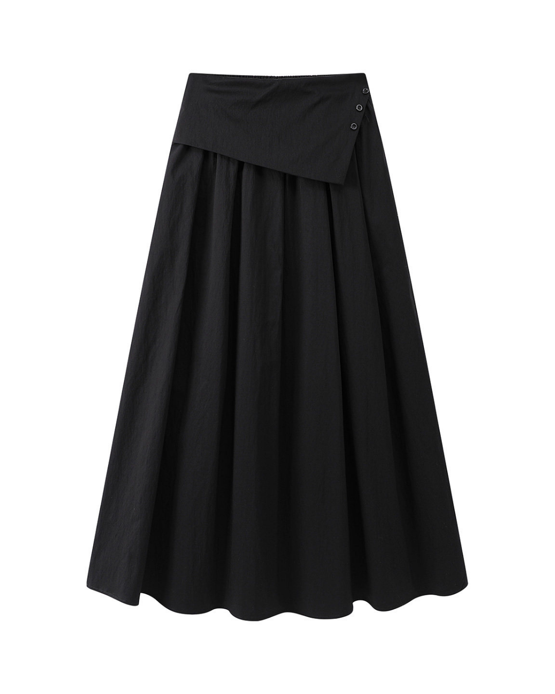 asymmetric flap button long flare skirt 3color 【NINE7308】