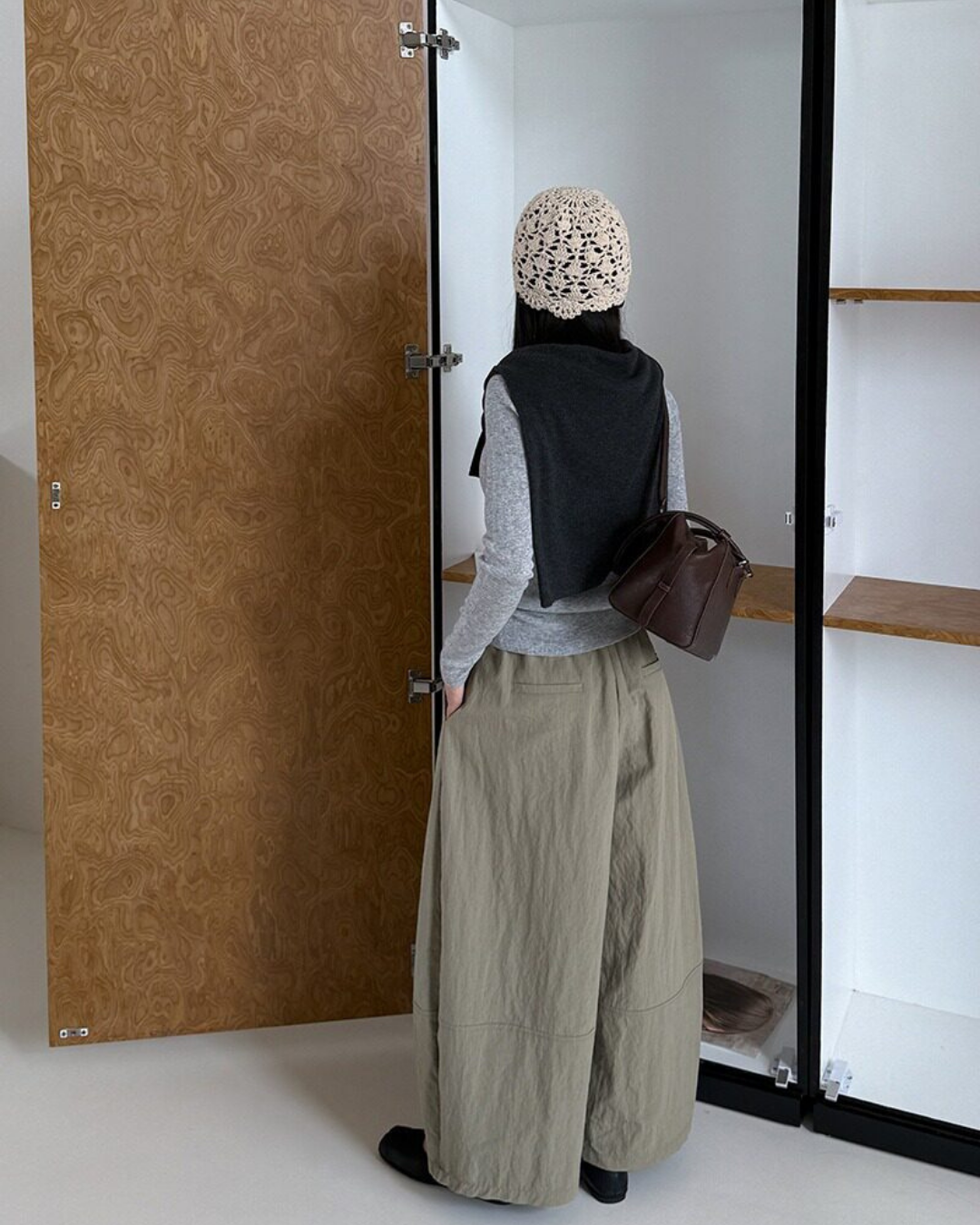 pleated seam balloon wide leg pants 3color 【NINE7323】