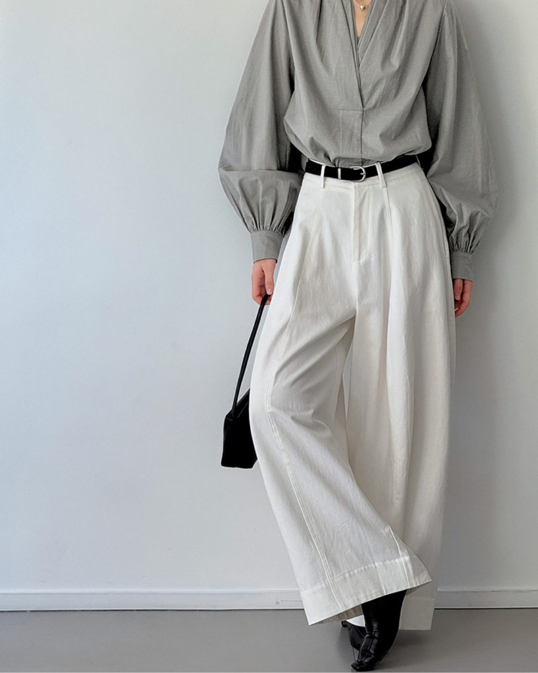 balloon curve wide leg pants 2color 【NINE7324】
