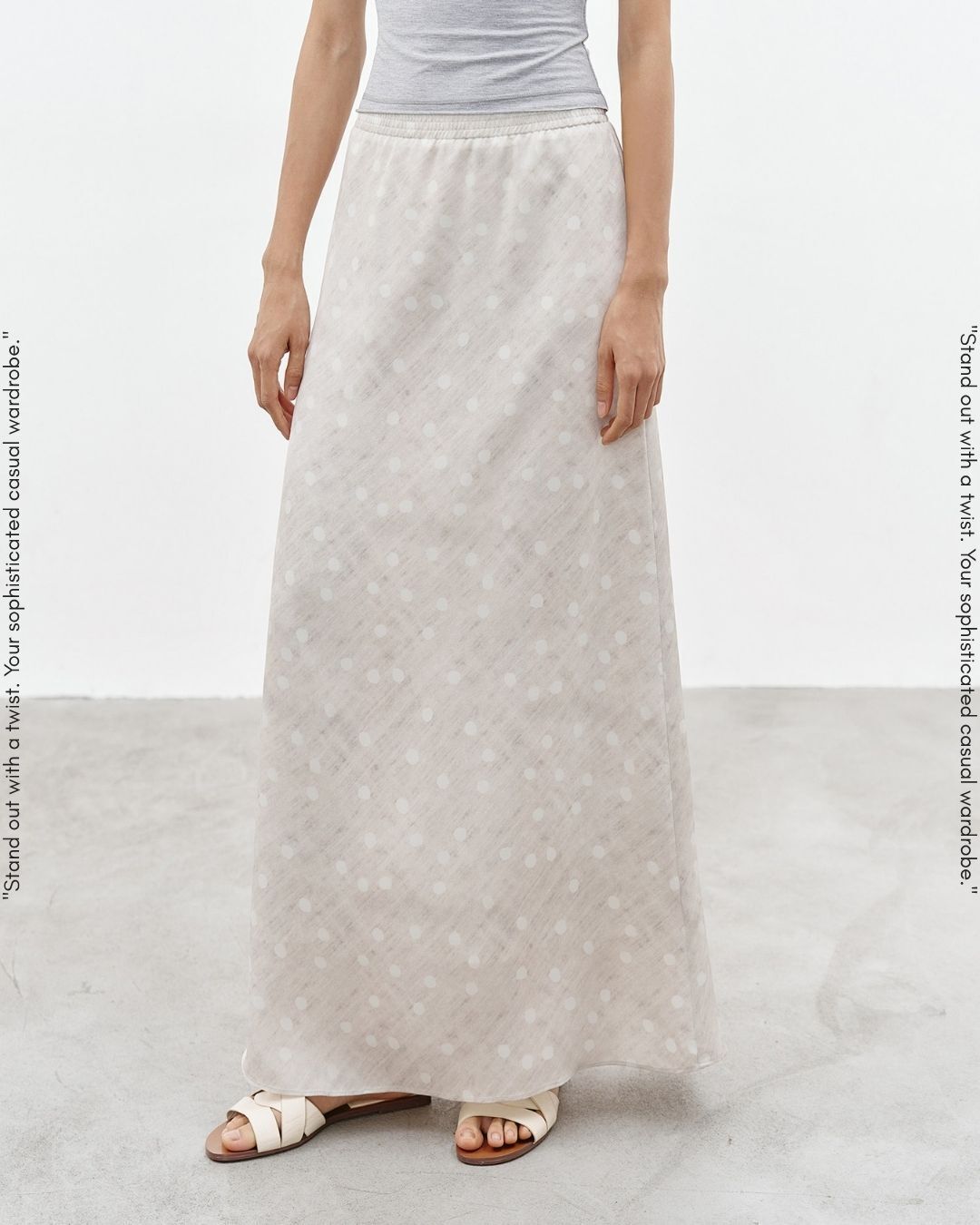 polka dot a-line long skirt【NINE0318】