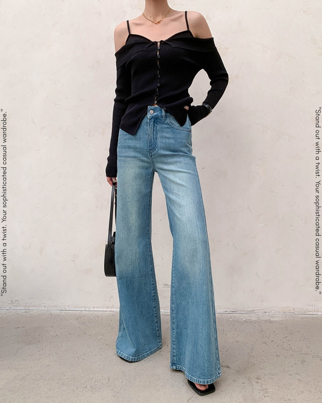 vintage-style wide-leg denim pants【NINE0219】
