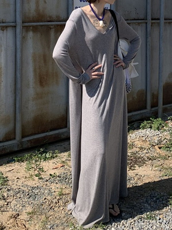 v-neck loose cover one-piece【NINE9100】