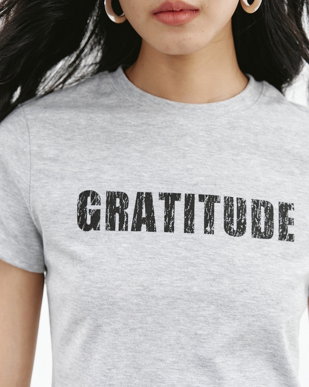 lettering print slim fit t-shirt 2color【NINE0354】