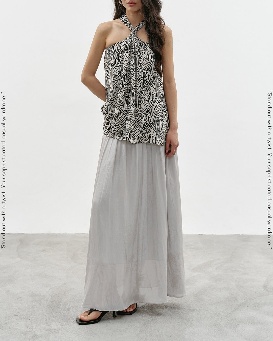 asymmetrical waist gathered skirt【NINE0347】