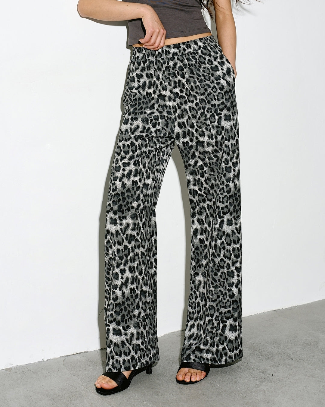 leopard print wide leg pants【NINE0341】