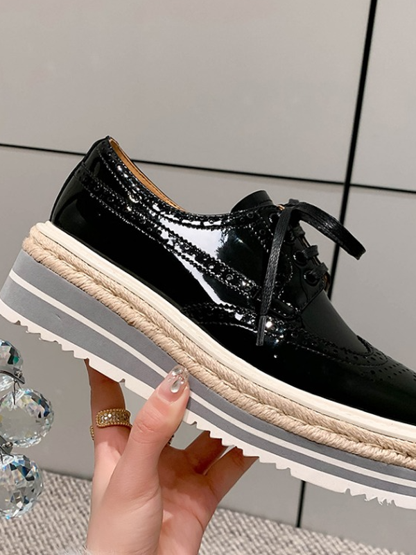 platform hemp metallic sneakers 3color【NINE8651】