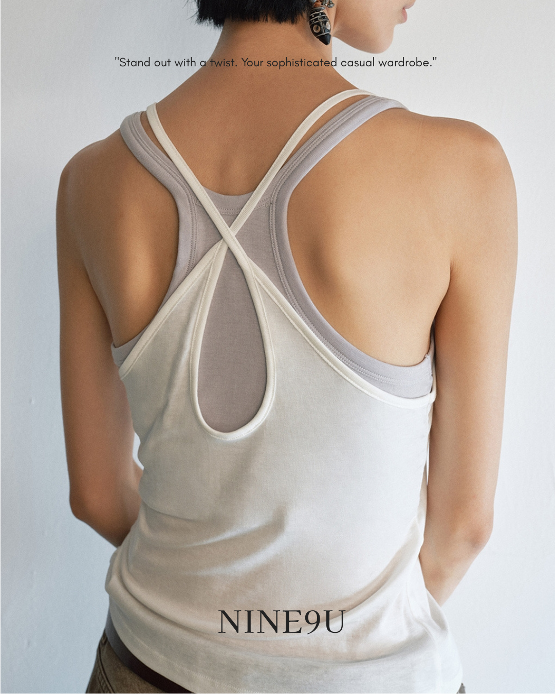 bicolor fake layered camisole 3color【NINE0205】