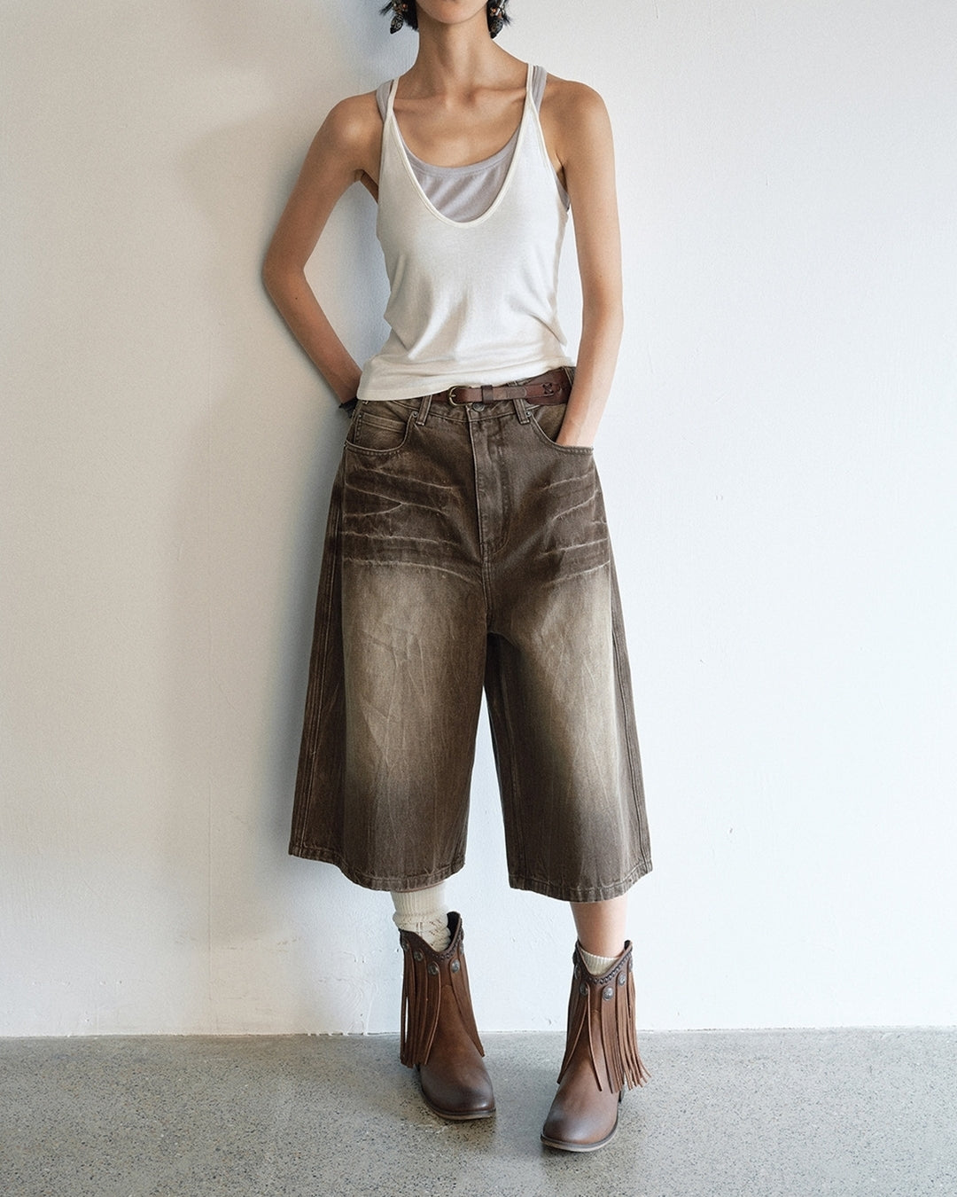 bicolor fake layered camisole 3color【NINE0205】