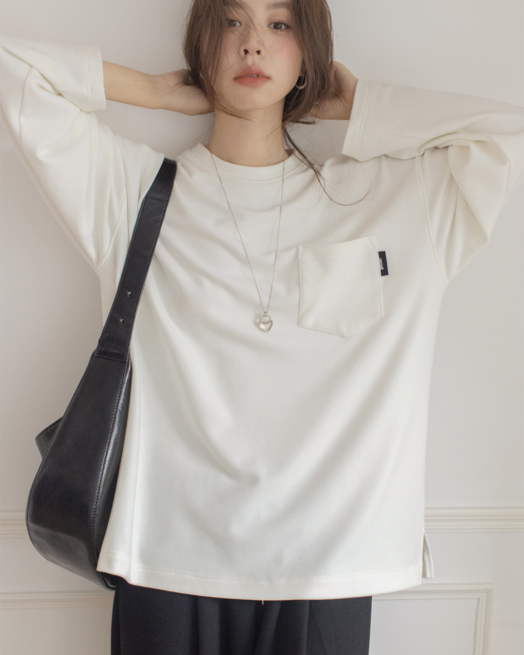 pocket tag long sleeve tshirt 1color 【NINE7301】