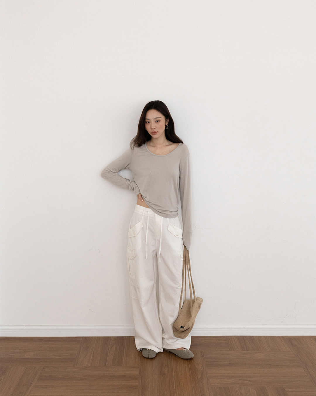casual cargo wide leg pants 3color 【NINE7289】
