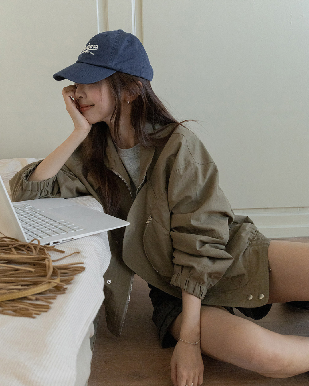 casual trench style zip jacket 2color 【NINE7278】