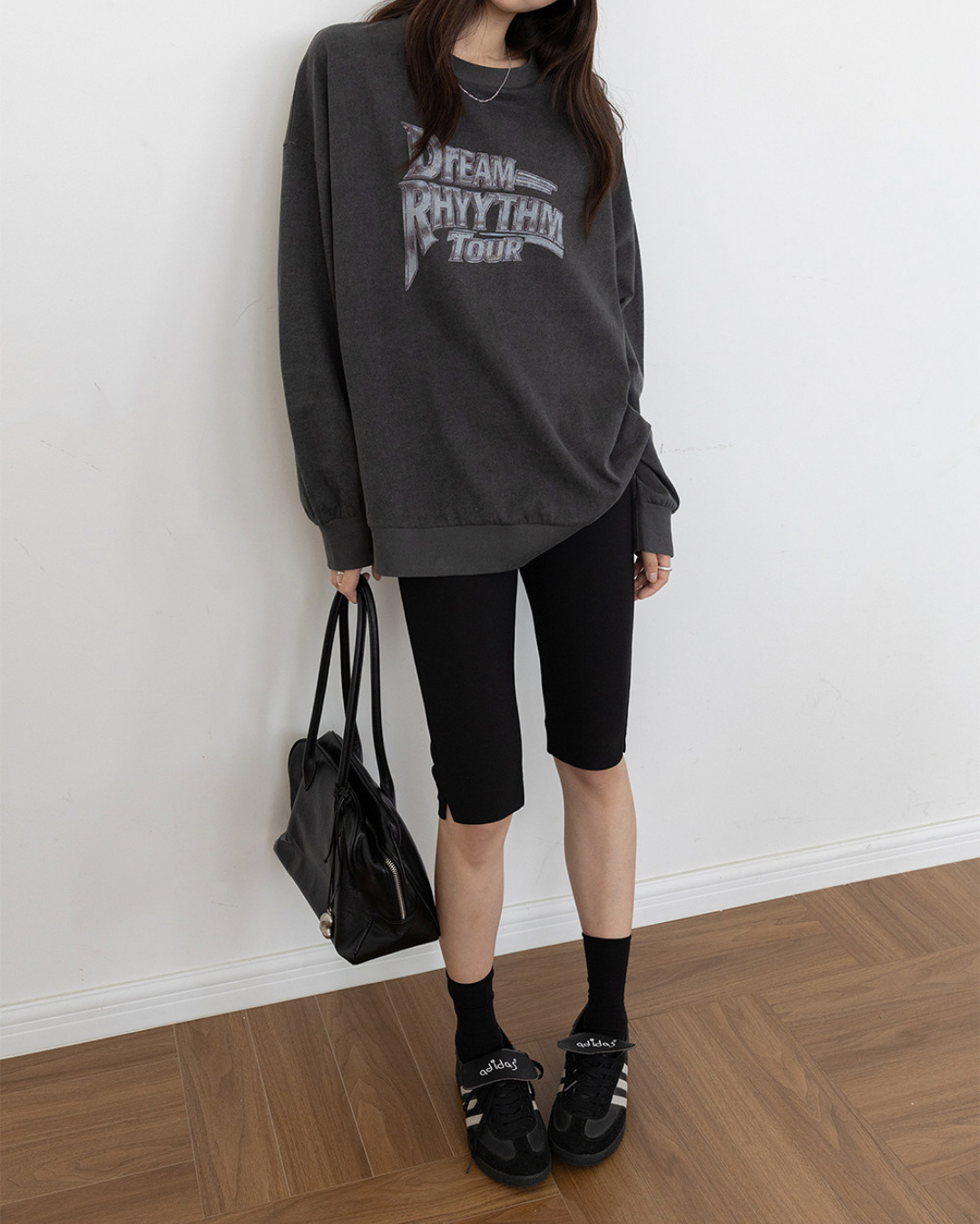 vintage print graphic oversized sweatshirt 2color 【NINE7292】