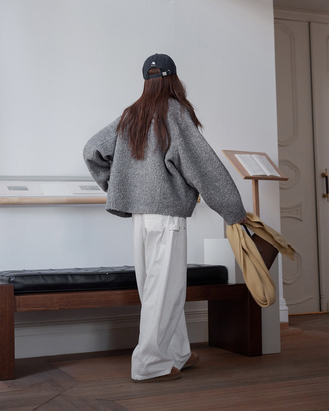 fuzzy stand collar fleece jacket 2color 【NINE7296】