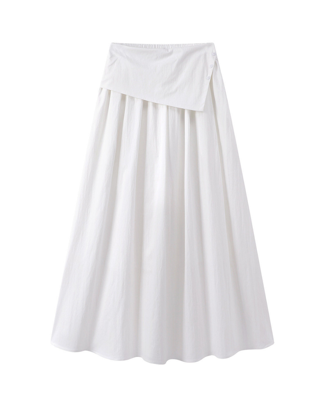 asymmetric flap button long flare skirt 3color 【NINE7308】
