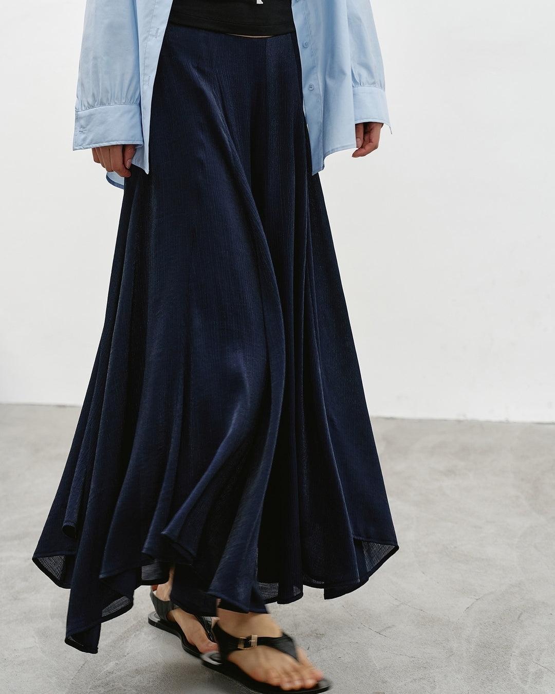 asymmetrical hem flare skirt【NINE0339】