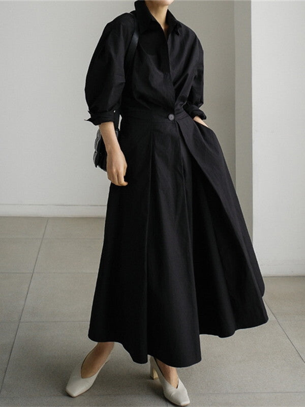 flare classy neat long-one-piece 2color【NINE7501】