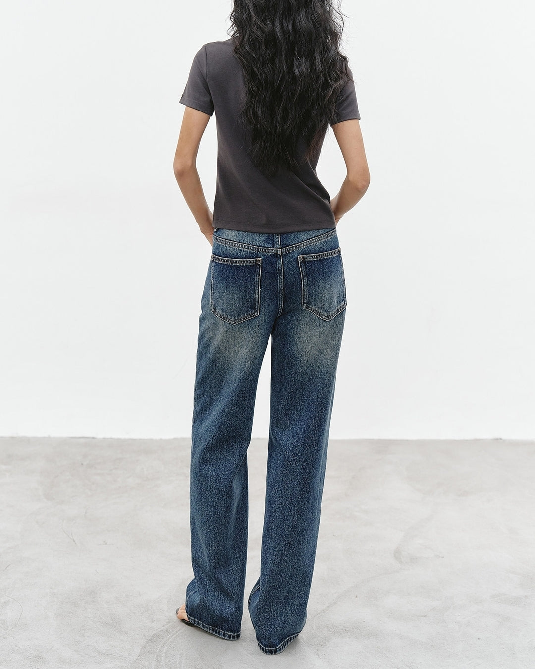 wash-finished straight leg denim pants【NINE0323】