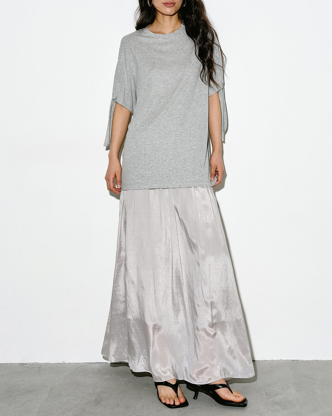 asymmetrical waist gathered skirt【NINE0347】