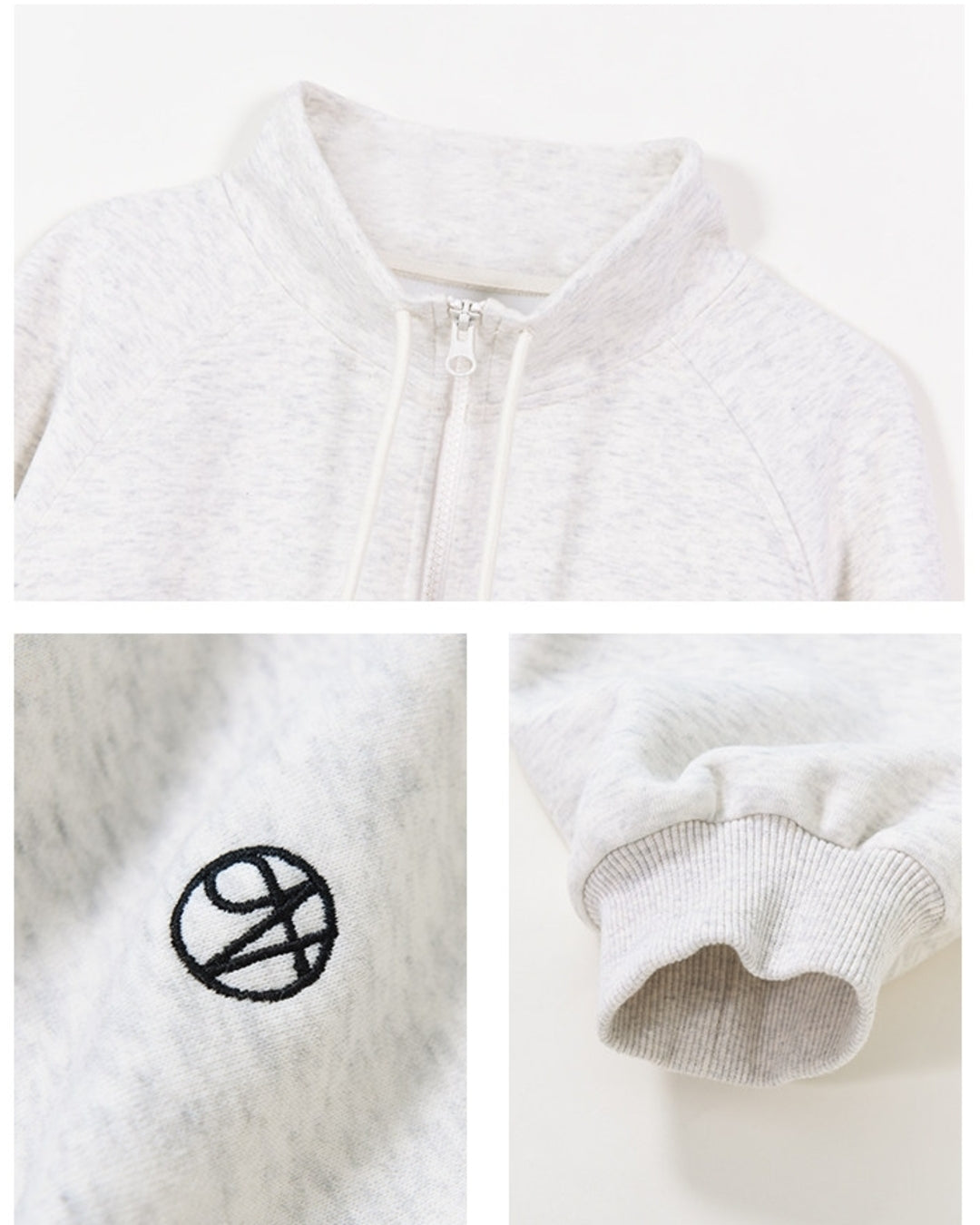 stand collar half-zip sweatshirt 2color【NINE0223】
