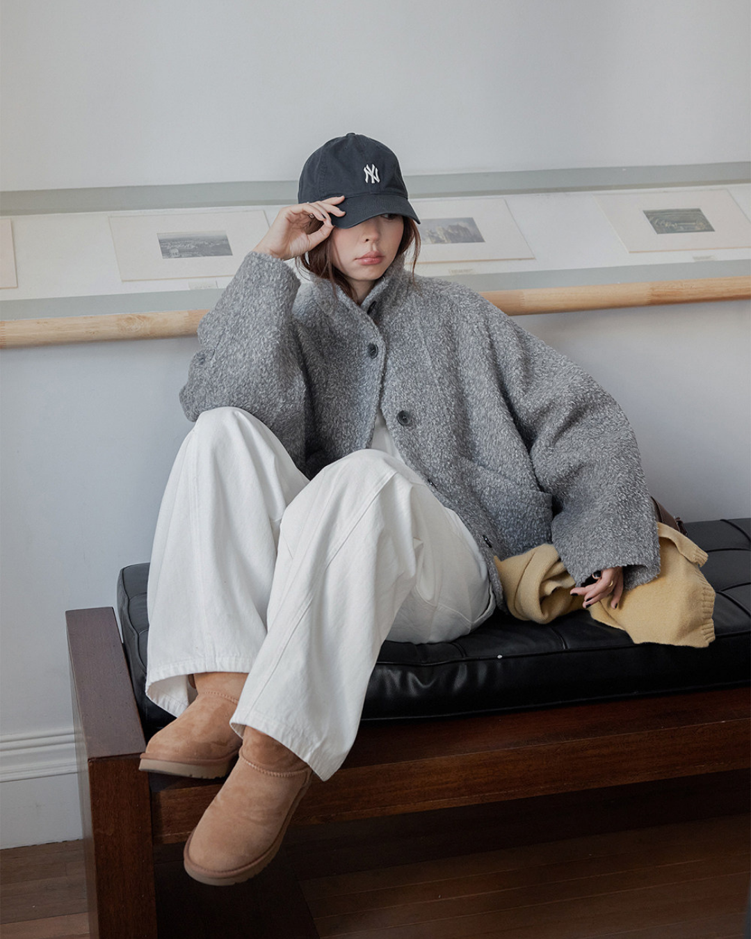 fuzzy stand collar fleece jacket 2color 【NINE7296】