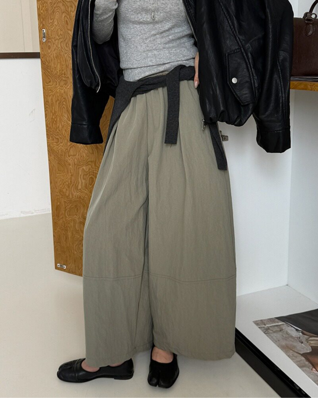 pleated seam balloon wide leg pants 3color 【NINE7323】