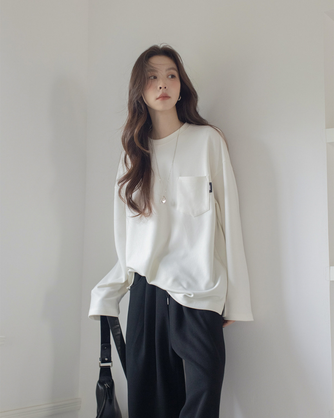 pocket tag long sleeve tshirt 1color 【NINE7301】