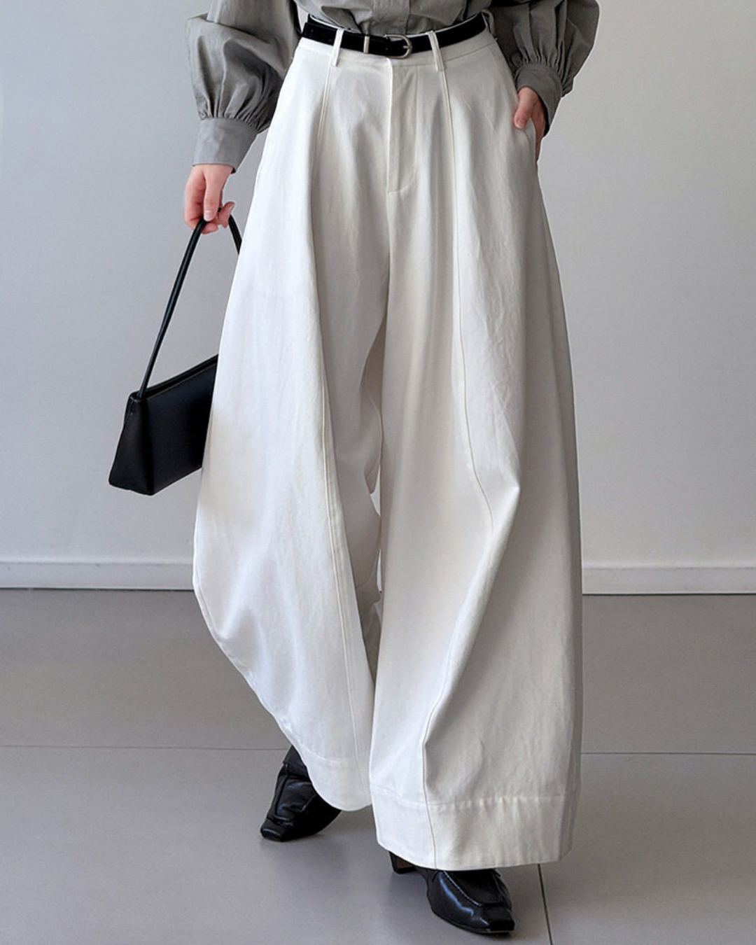 balloon curve wide leg pants 2color 【NINE7324】